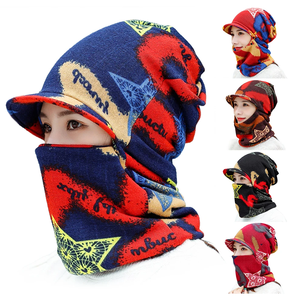 Зимняя теплая маска для лица холодной погоды Обложка шляпы женский зимний шарф