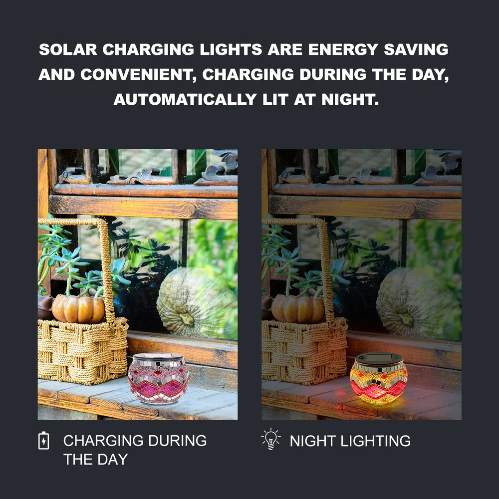 

Solar Yard Light Decorative Lawn Light Home Waterproof Lamp Mosaic Light Decor