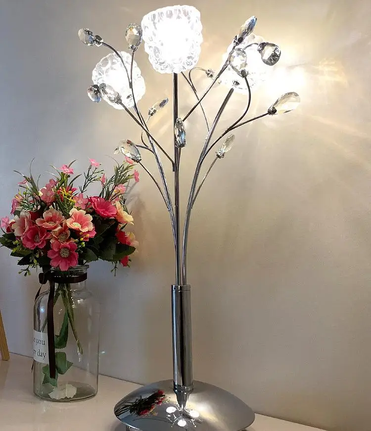 3 heads dining room crystal table lamp led Abajur art Salon Led desk light G4 star luce restaurant standing | Лампы и освещение