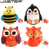 jaster portable cute cartoon penguin owl fox style flash drive usb 2 0 4gb 8gb 16gb 32gb 64gb 128gb external storage