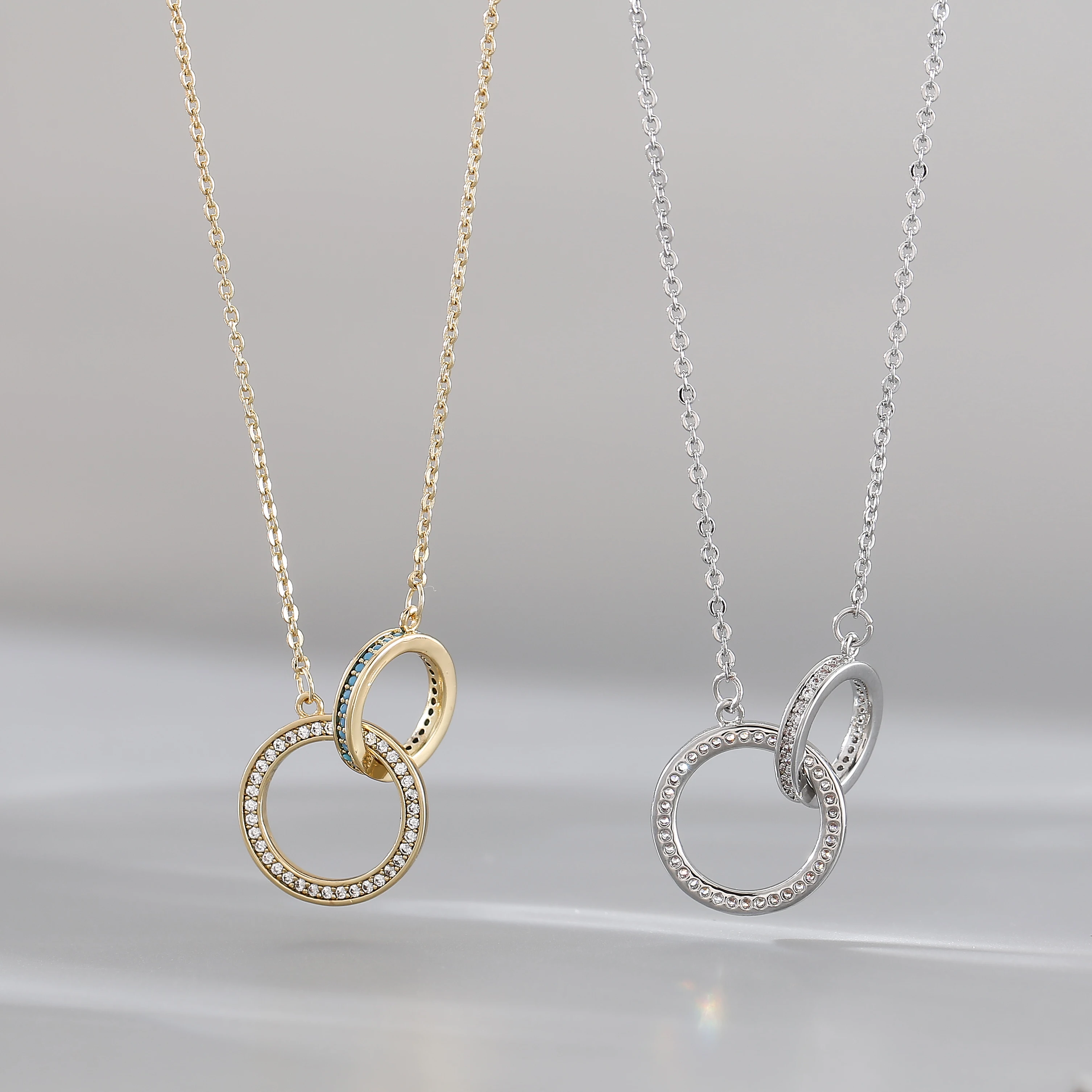 Модные цвета: золотистый серебристый круг Цепочки и ожерелья блокируя круглые