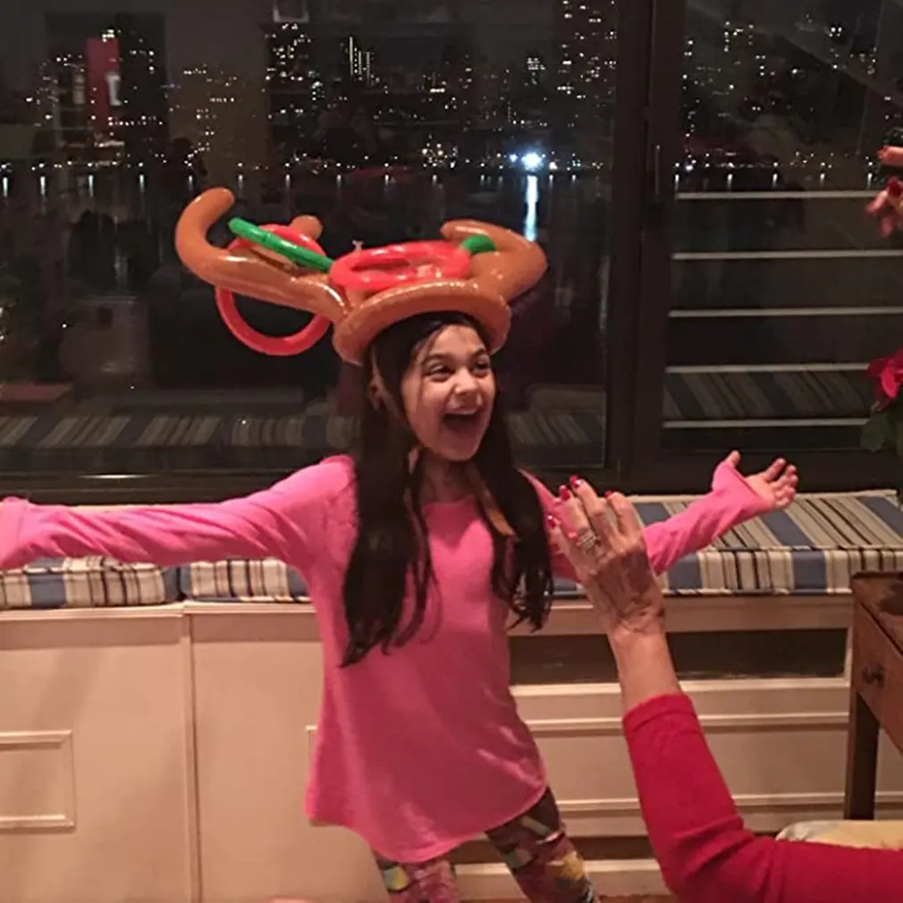 Надувной Санта прикольная оленей рогатый Олень голова кольцо для шляпы бросить