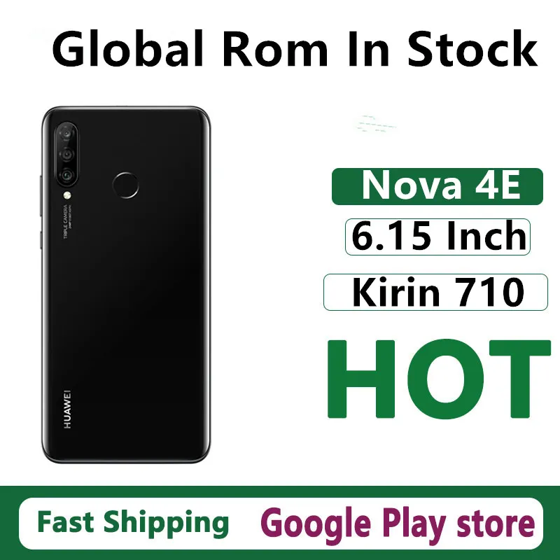 Глобальная прошивка HuaWei Nova/4e P30 Lite Android телефон 6 15 &quotIPS полный экран 32.0MP 4 камеры