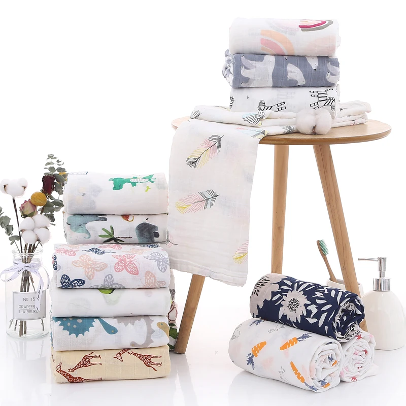 

baby swaddle wrap 2pcs/pack Muslin Swaddle Blanket for Newborn Boy Girl Baby Blankets Newborn baby blanket cotton 2021