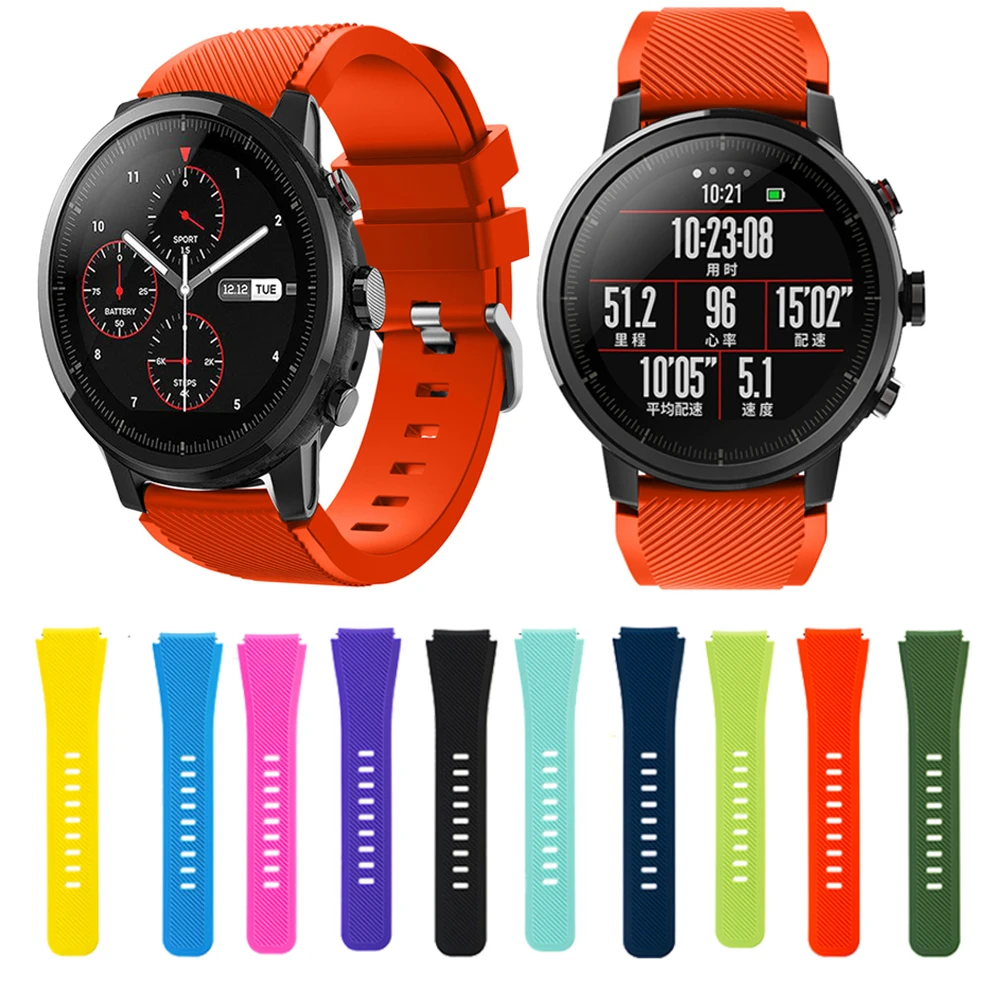 Ремешок силиконовый для смарт часов xiaomi huami Amazfit Stratos 2 2s сменный Браслет Samsung S3 Galaxy
