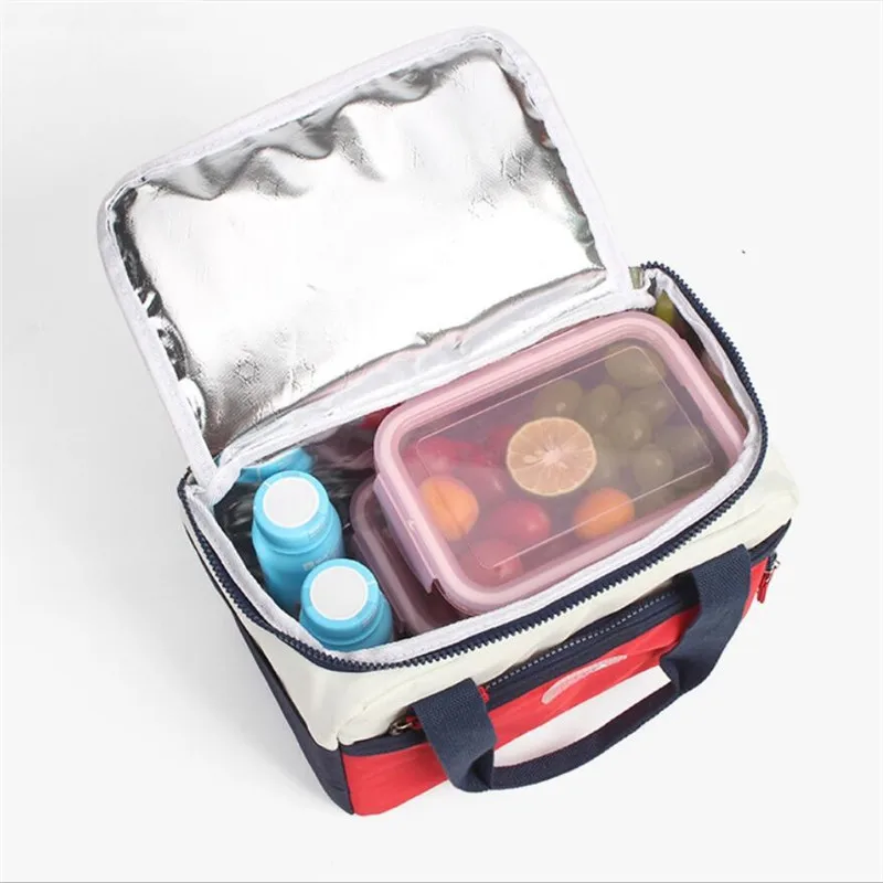 

Lunch Box Bag Waterproof Thermal Bag Nylon Fabric Portable Thermal Insulated Cation Picnic Food Box Women Tote Storage Ice Bags