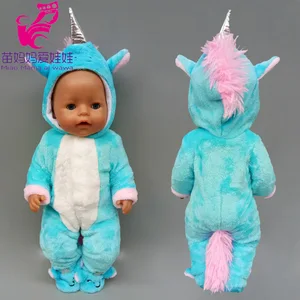 Комбинезон для куклы, 17 дюймов, комбинезон для сна с единорогом + тапочки для куклы 18 дюймов