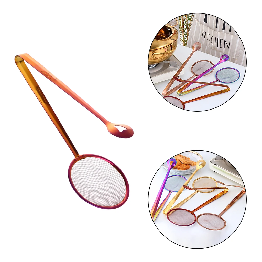 

Stainless Steel Strainer Wire Strainer Skimmer Colander, Stainless steel Oil-Frying Filter Spoon with Clip