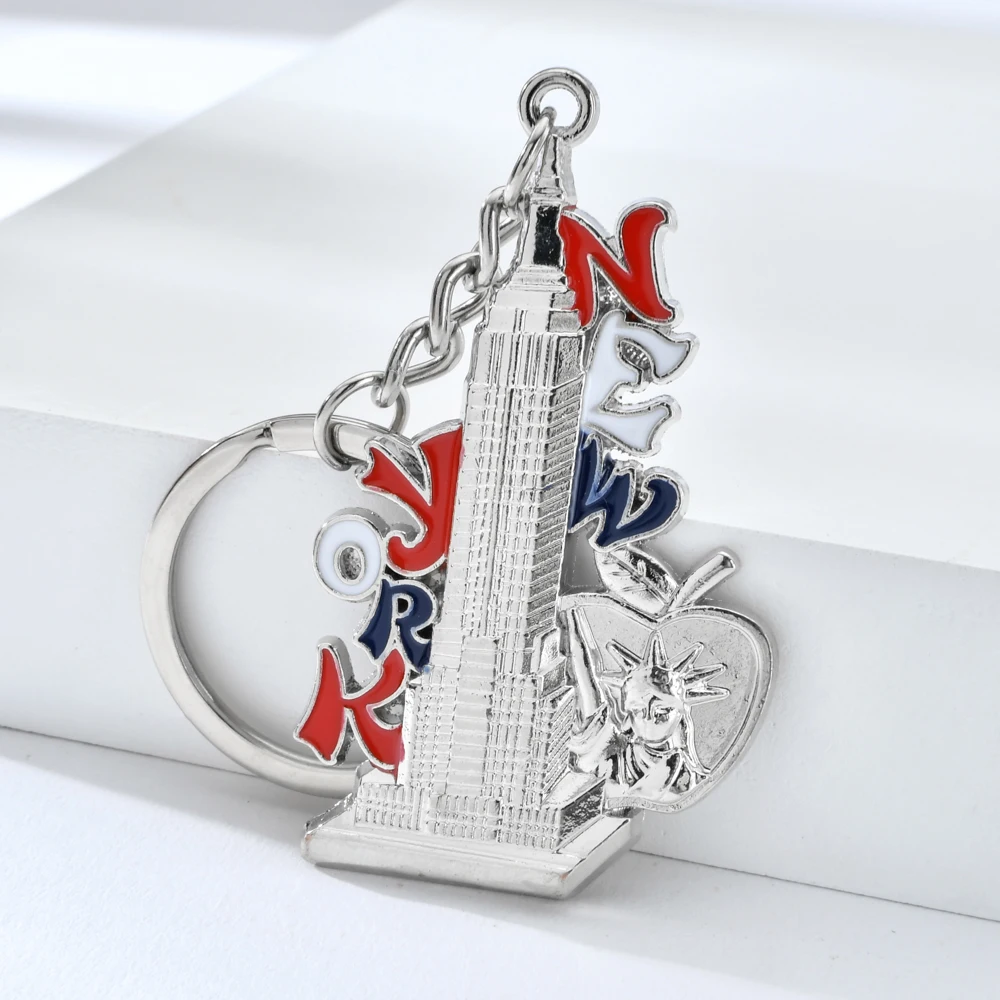 Нью Йорк Эмпайр Стейт брелок в форме здания серебро Цвет Apple Статуя Свободы