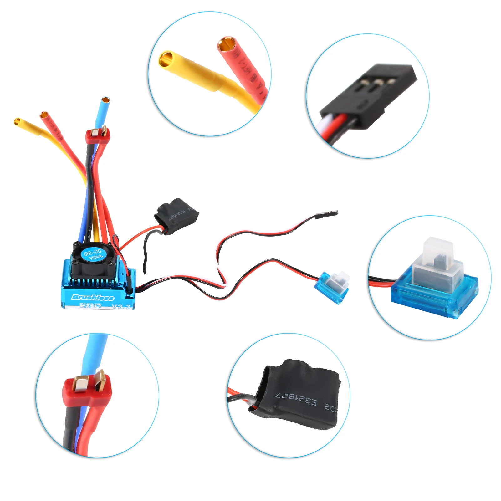 

120A RC Brushless ESC Electric Speed Controller 5.8V/3A BEC for 1/8 1/10 RC car RC Parts