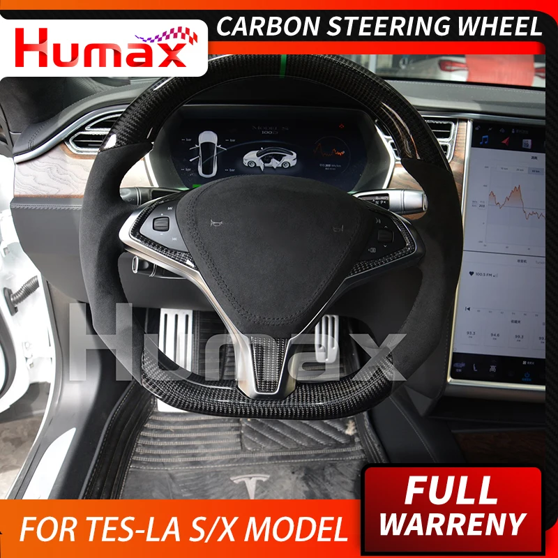 Настоящий руль из углеродного волокна для tesla X / S модель автомобиля стиль черный