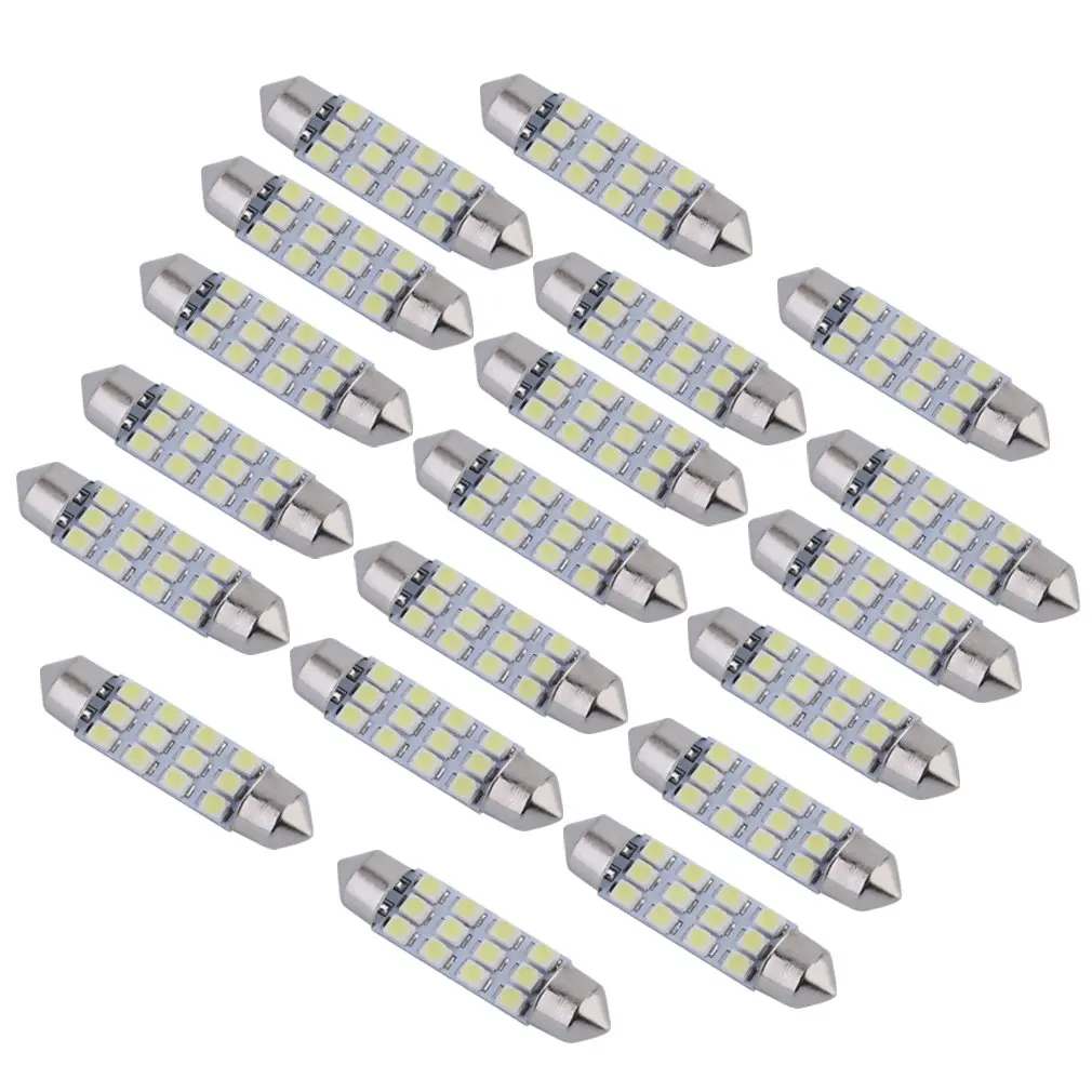 

White Dome Map Lamp 42MM 12SMD 3528 Festoon LED Bulbs Car Interior light