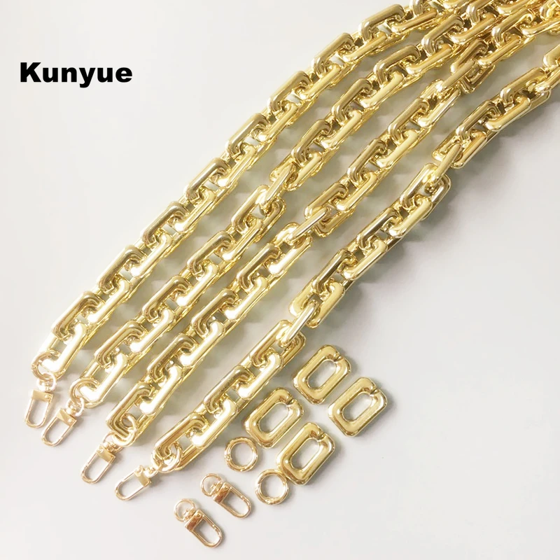 Сменные цепочки для женских сумок однотонные золотистые акриловые со съемными