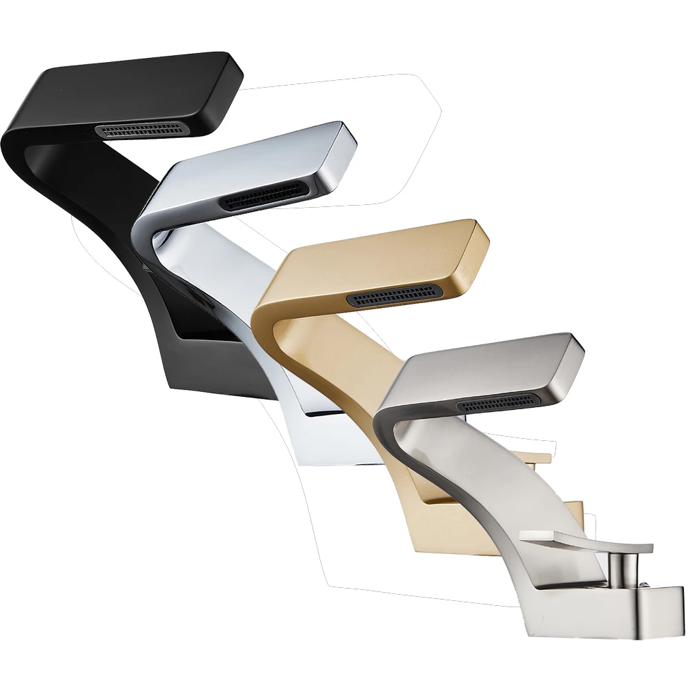 

Смеситель для раковины в ванную комнату, черный кран для раковины с одним отверстием, для горячей и холодной воды