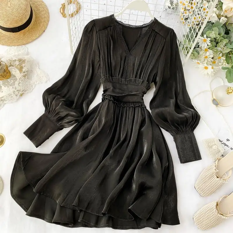 2019 Новое модное женское популярное элегантное платье с v образным вырезом и