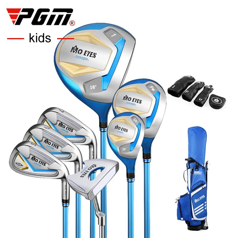 melhor Taco De Golfe Conjunto Completo De 7 Clubes De Golfe Para Crianças Destro Putter Ferro Aço Madeira Carbono Saco Treinador Saco Livre E Bola Boné