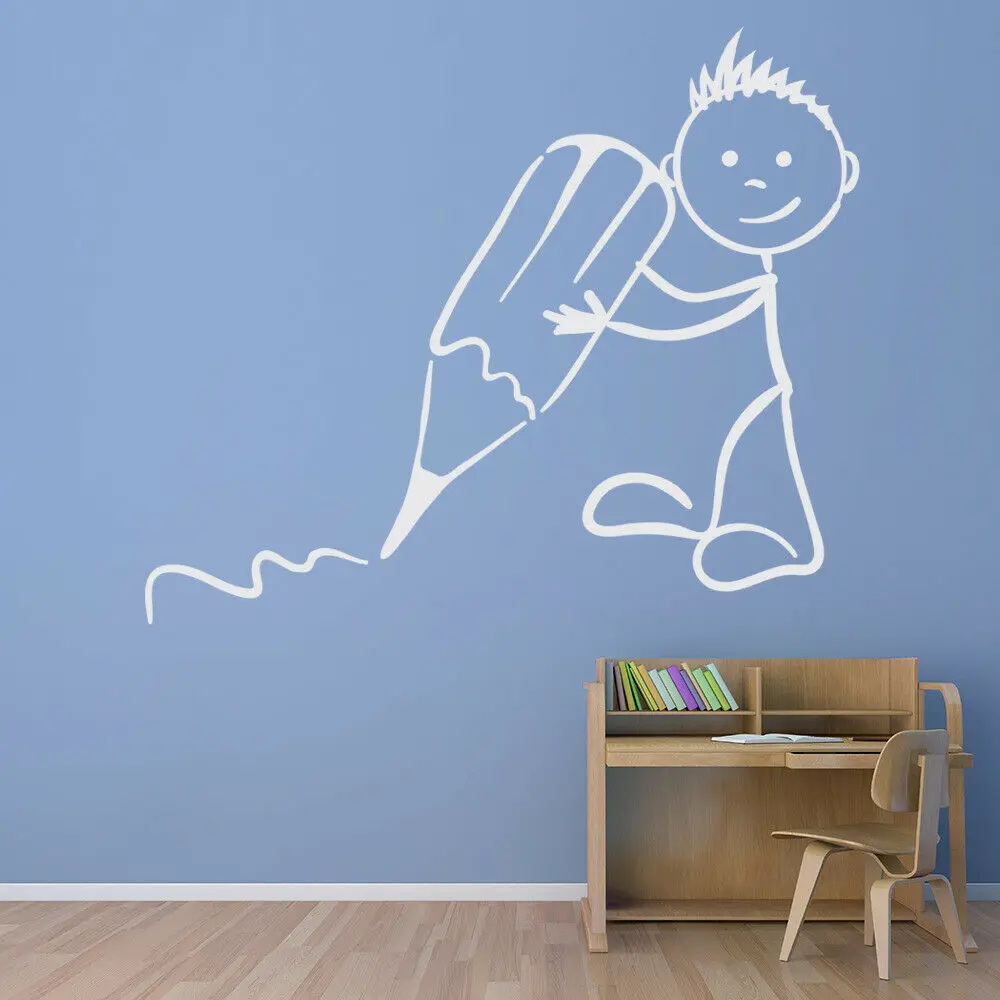 Забавные Стикеры для письма в классе украшение маленького мальчика Виниловые