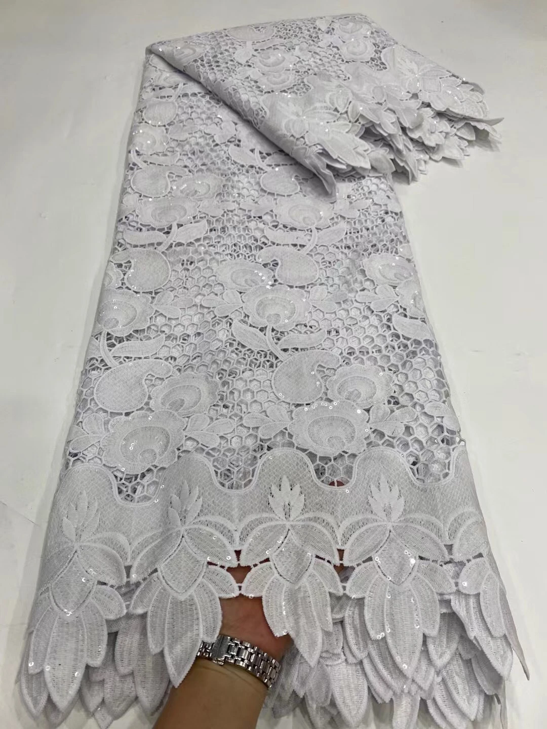 Черная африканская кружевная ткань 2021 Гипюр кружево с блестками вышивка шнур