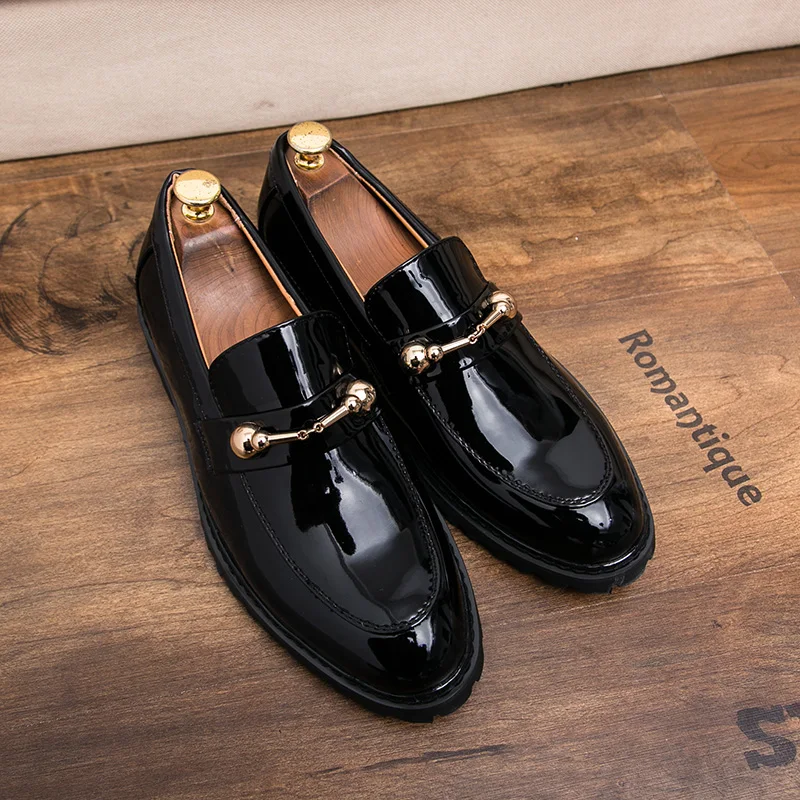 

Роскошные Брендовые мужские повседневные туфли джентльменские вечерние высококачественные деловые кожаные мужские тапочки Нескользящие ...