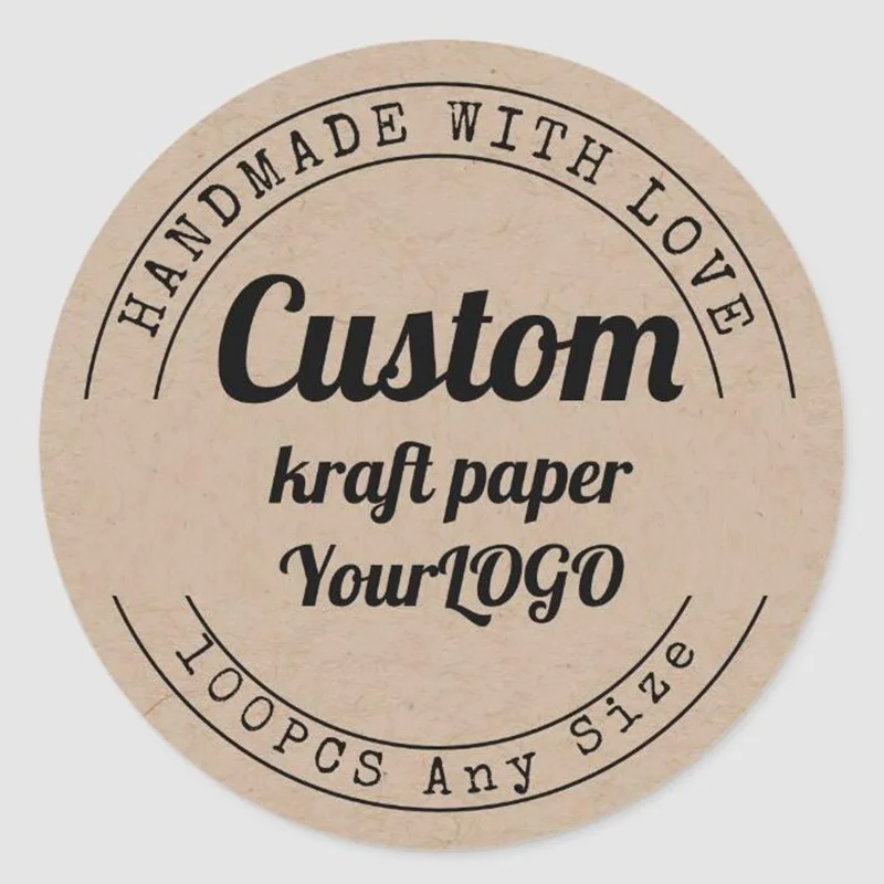 

Custom kraft paper sticker thank you wedding gift box baking stationery sticker decoration sticker birthday wedding custom logo.