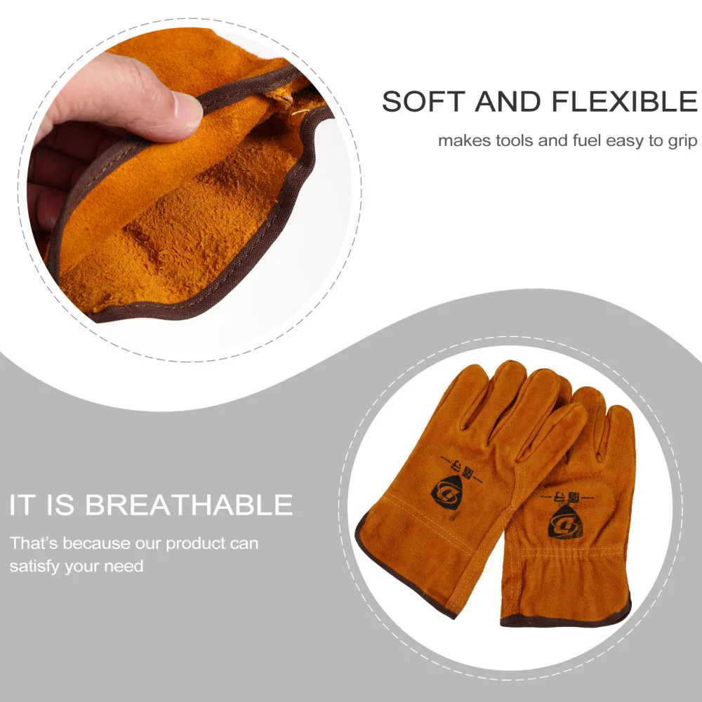 

2pcs Double-layer Cowhide Welding Heat Resistant Safety