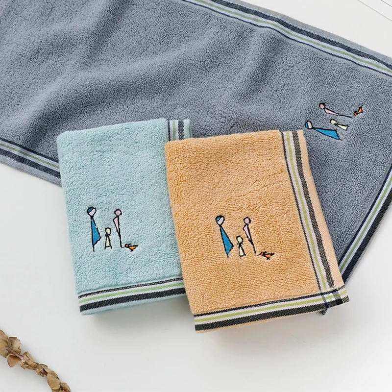 Полотенце для лица прямоугольное вышитые полотенца хлопок 1 шт. | Дом и сад