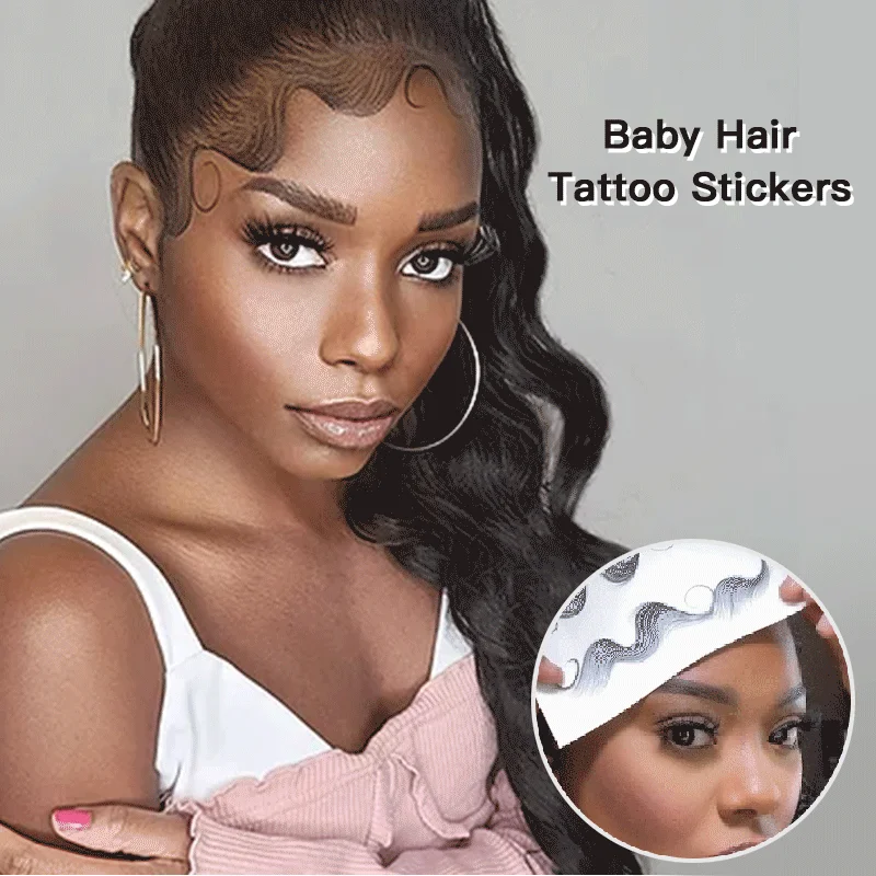

2PCS Baby Hair Tattoo Stickers 5 Styles Fashion Hairline Sticker Creating Seriously Waterproof Long-lasting Hair Tattoo Sticker