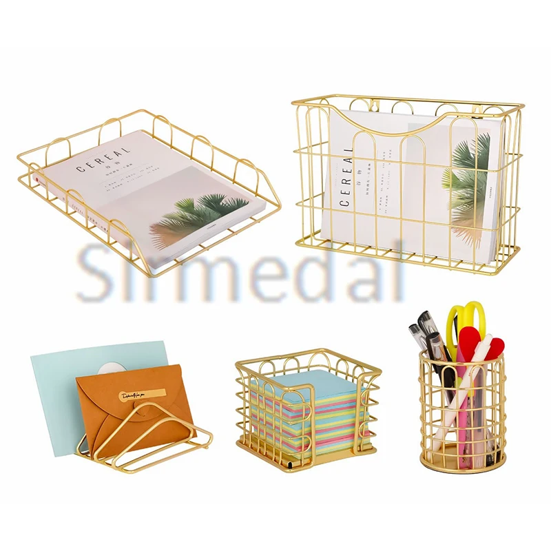 Настольный органайзер набор из 5 предметов держатель для карандашей с золотыми