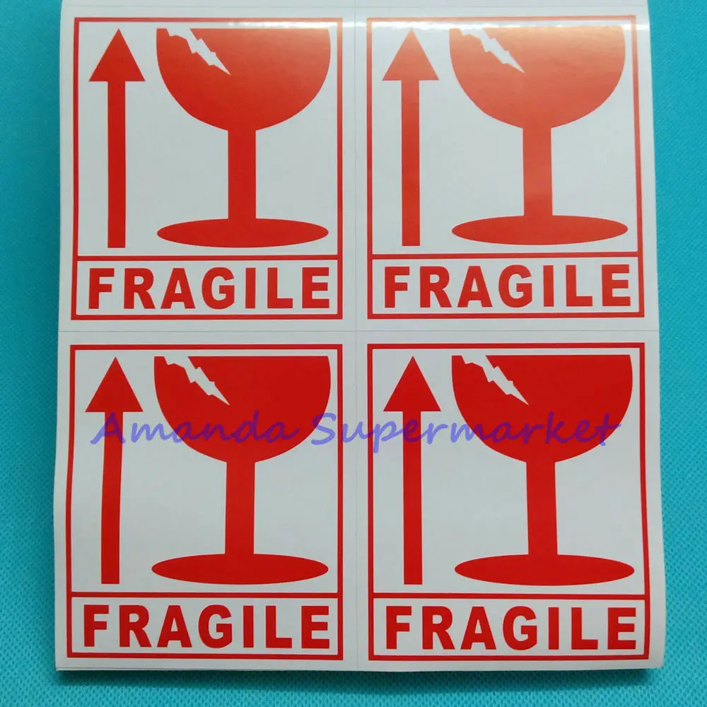Хрупкая продукция ручка-наклейка с наклейкой для ухода 80x90 мм бумага покрытия 300