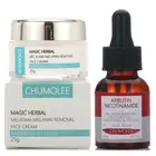 CHUMOLEE крем для отбеливания веснушек + 24k Gold Сыворотки удалить мелазмы крем для лица Альфа арбутин отбеливание S Сыворотки по уходу за кожей