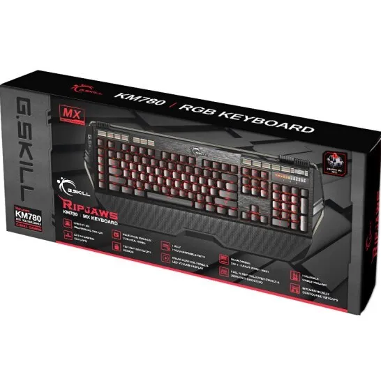 G.SKILL KM780 алюминиевая механическая клавиатура с красной подсветкой и превосходным