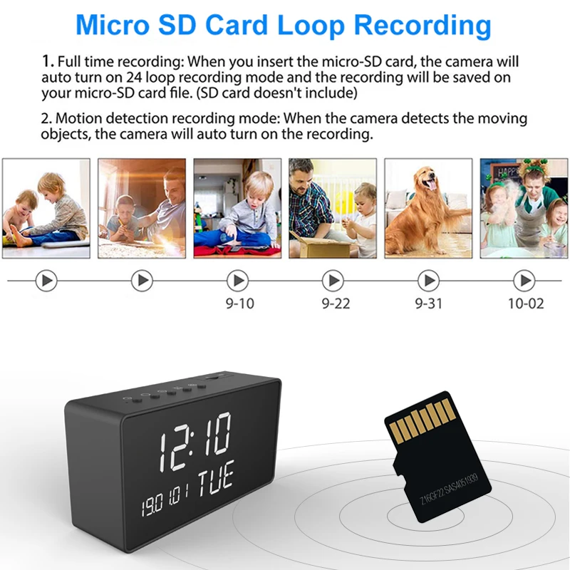 

1080P Security Camera Smart Home Wireless WIFI Mini Camera Clock Baby Monitor Video Surveillance Micro Secret Battery Camera