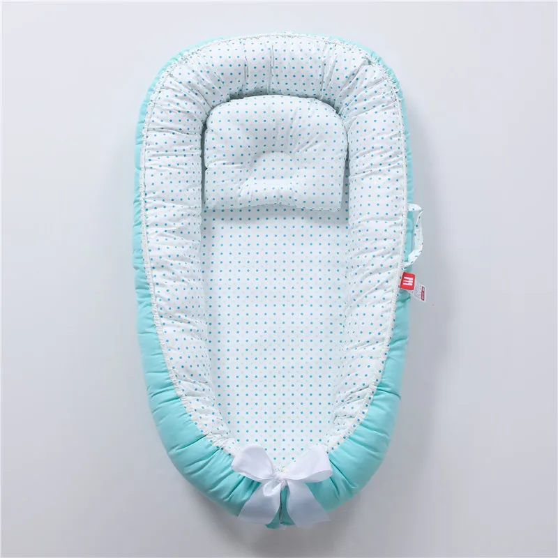

2021 Foldable washable portable pressure-resistant crib in-bed bionic full-discharge baby pillow crib 50-85cm bassinet for baby