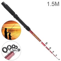 1 5m glass fiber telescopic fishing rod sea pole travel sea rock rods for ocean boat fishing ocean rock fishing lake river