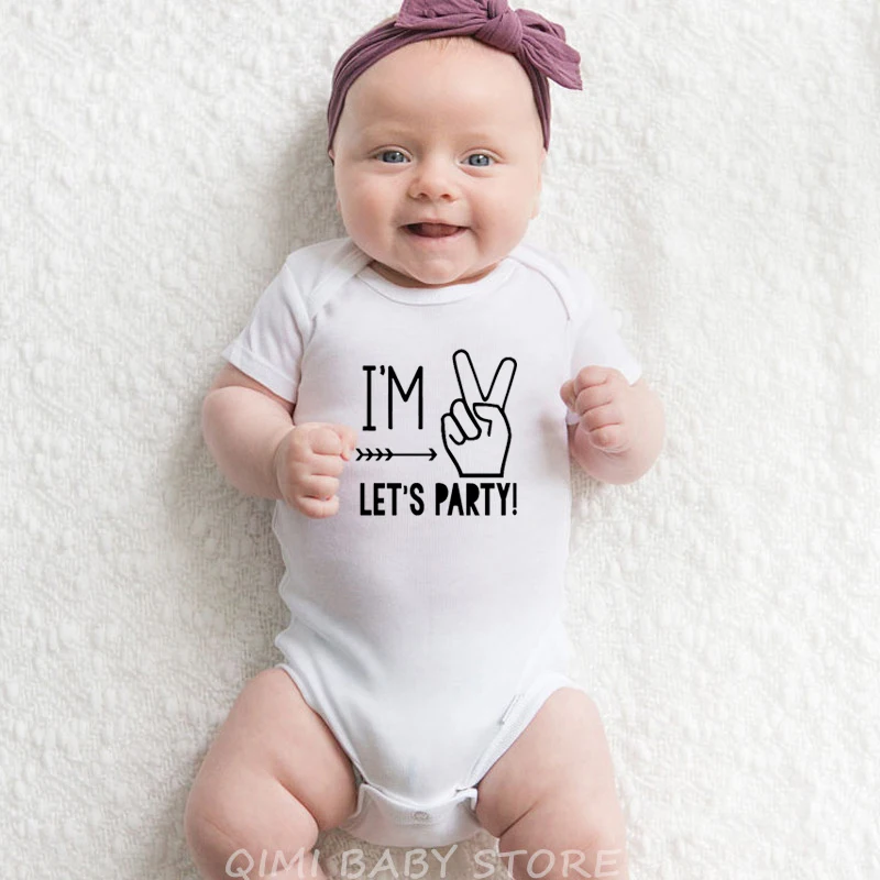 Детский комбинезон на день рождения I Am Two Let's вечерние Модный хлопковый для