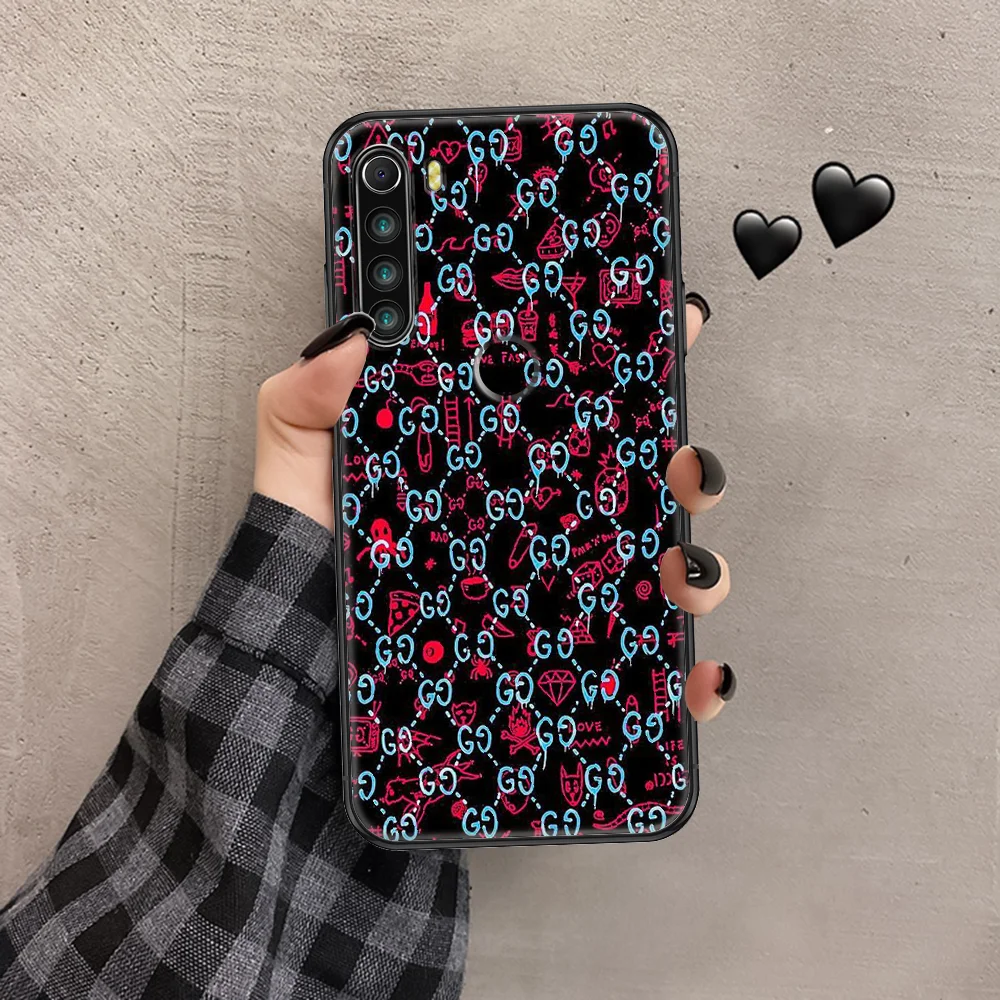 

Ltalian brand fashion snake Phone case For Xiaomi Redmi Note 7 7A 8 8T 9 9A 9S 10 K30 Pro Ultra black trend hoesjes soft