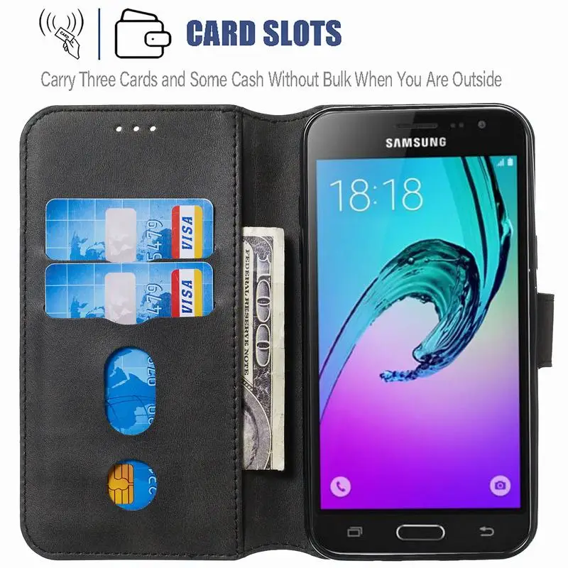 Кожаный чехол-кошелек для samsung Galaxy J3 чехлы для телефонов Чехол для samsung J310 J3 Чехол-книжка держатель для карт ретро-Книга чехол