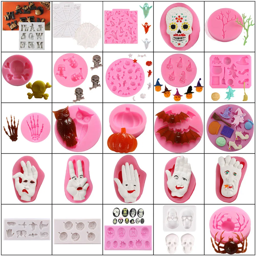 Красивая силиконовая форма в виде алфавита для Хэллоуина помадки украшения