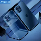 Amsengo Роскошный прозрачный чехол с квадратной рамкой для iPhone 13 12 11 Pro Max Mini X XS XR 7 8 Plus SE, мягкий силиконовый чехол