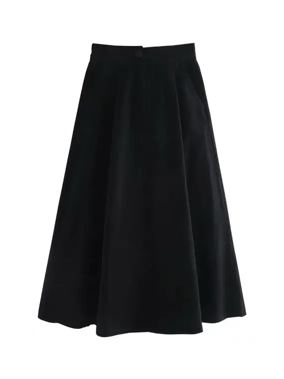 

Womens Casual High Waist A-line Skirts Office Lady Style Flare Streetwear 2021 Spring Summer