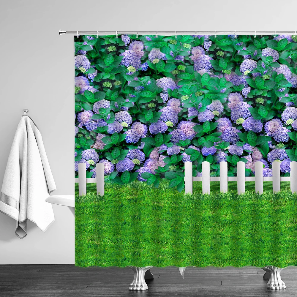 

3D Colorful Street Alley Old Wall Green Leaves Flowers Pattern Shower Curtains Cloth Bathroom Curtain Waterproof Christmas Gift