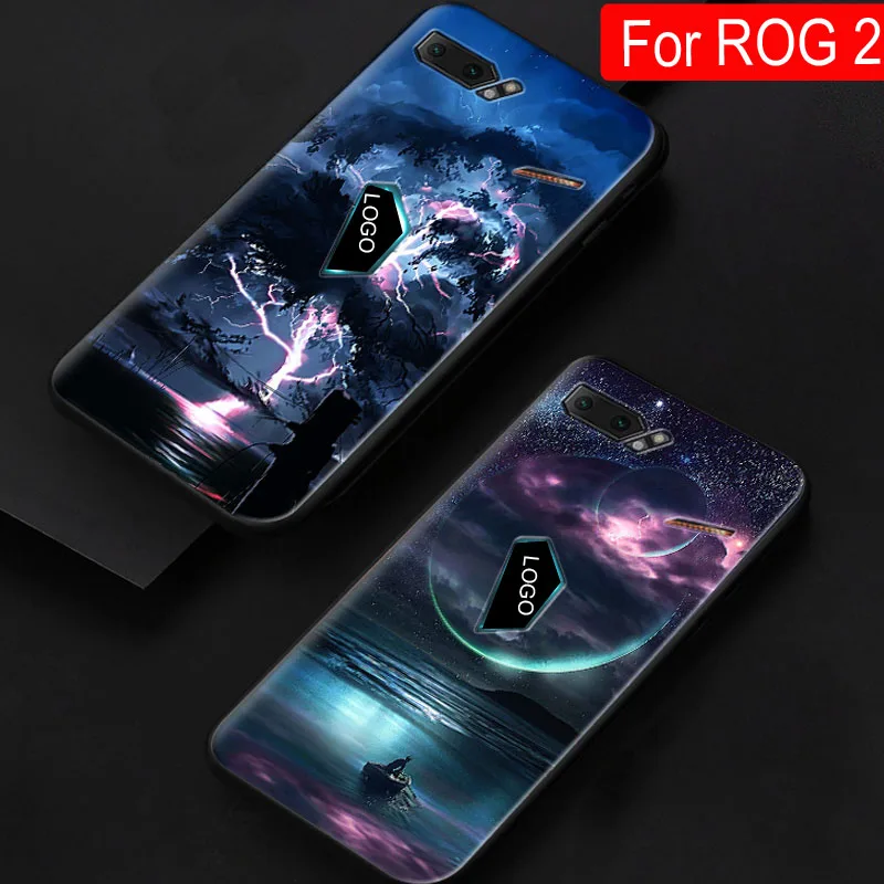 Защитный чехол для Asus ROG Phone2 ZS660KL мягкий силиконовый с звездным рисунком задняя