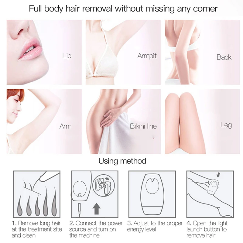 

CkeyiN 999999 Flash IPL Permanent Laser Epilator Women Hair Removal Lady Shaver Body Facial Painless Bikini Trimmer Device