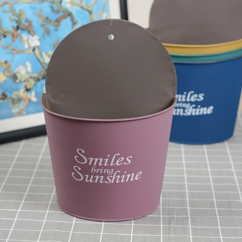 Ретро железная листовая подвесная корзина украшение для дома на стену Цветочная