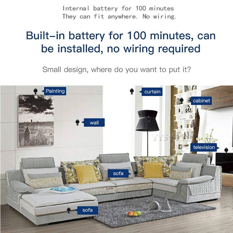 Портативная мини камера 1080P Wi Fi микро HD видеорегистратор магнитный корпус