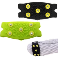 5 studs anti skid and slip shoe spikes for shoes snow hiking snow ice claw climbing spikes grips crampon cleats shoes cover