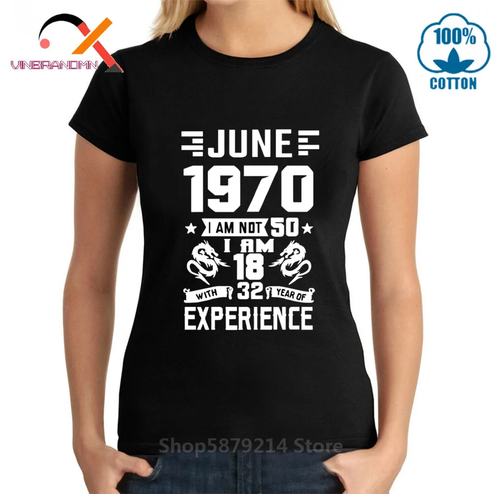 

Best quality was born in June 1970 vintage t-shirts women cotton T-shirt classic Mom's day is the best birthday gift T-shirt