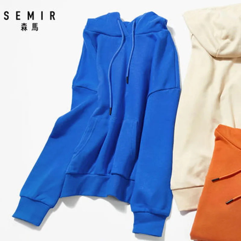 SEMIR толстовки для женщин с капюшоном на весну Молодежная модная одежда длинными
