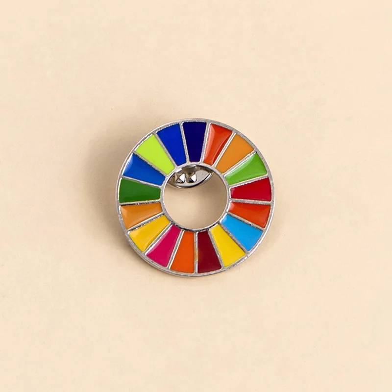 

Enamal 17 Colors Sustainable Development Goals Brooch United Nations SDGs Pin Badge Fashion Rainbow Pins For Women Men
