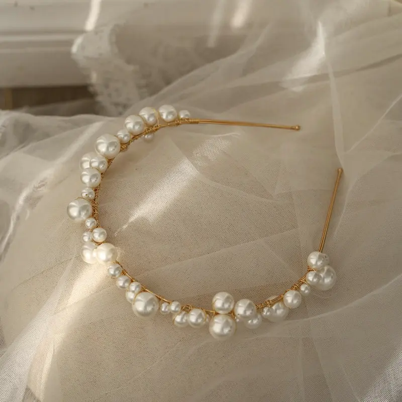 

Handmade Bridal Headband Elegant Shell Pearl Hair Accessories Gorgeous Wedding Headdress